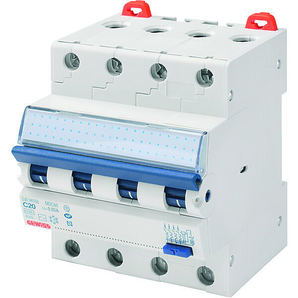 GEWISS FI/LS-Schutzschalter B16A, 30mA, 4P, 4TE GW95167